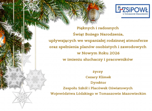 Życzenia z okazji Świąt Bożego Narodzenia.